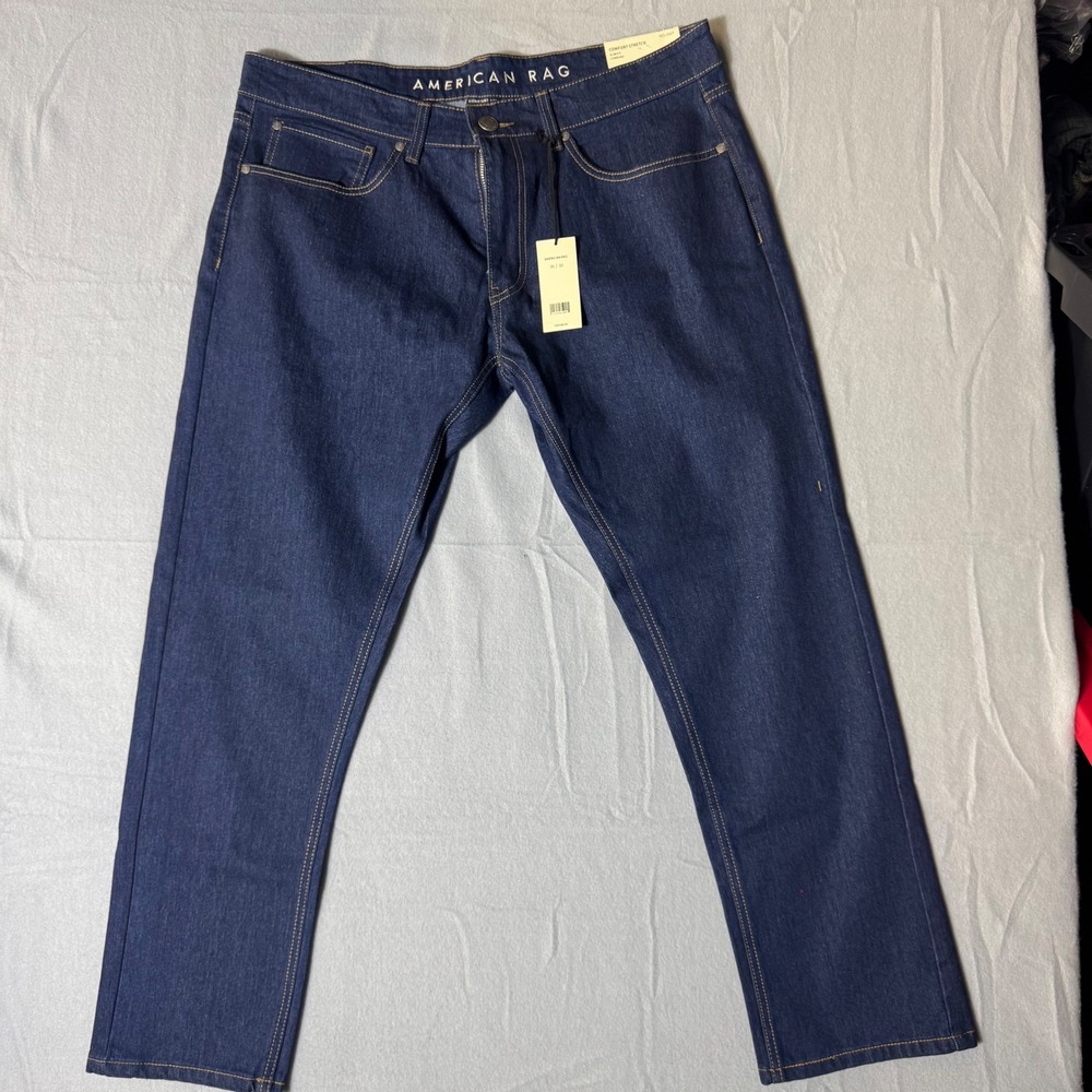 American Rag Mens Lombard Slim Fit Comfort Stretch‎ Jeans Dark Wash 36x30 NEW